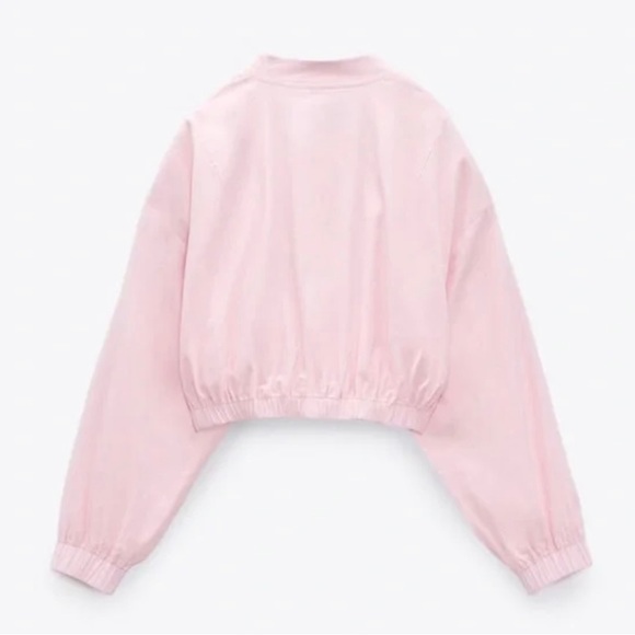 Linen blend bomber jacket pastel pink - Picture 4 of 4